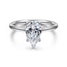Azucena - 14K White Gold Pear Shape Solitaire Diamond Engagement Ring - 0.05 ct