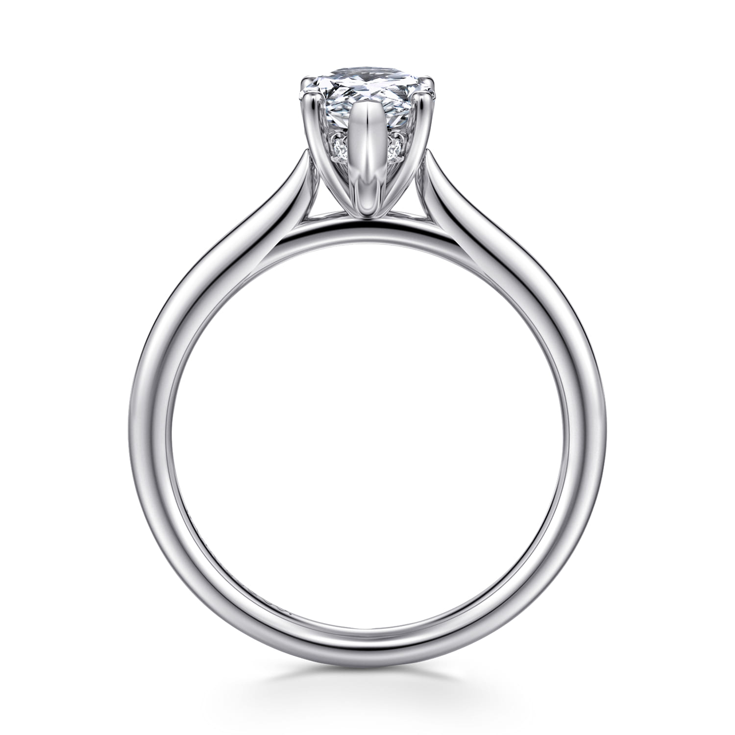 Azucena - 14K White Gold Pear Shape Solitaire Diamond Engagement Ring - 0.05 ct - Shot 2