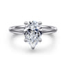 Azucena - 14K White Gold Pear Shape Solitaire Diamond Engagement Ring - 0.06 ct