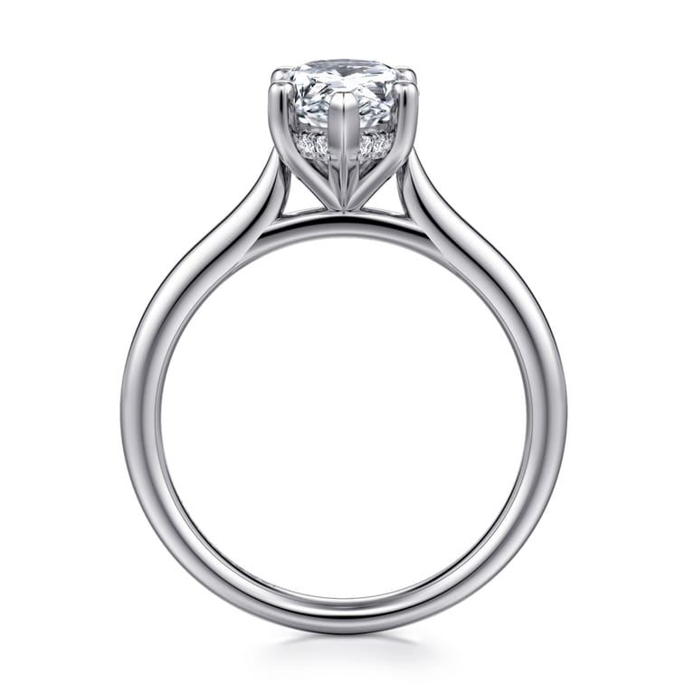Azucena - 14K White Gold Pear Shape Solitaire Diamond Engagement Ring - 0.06 ct - Shot 2