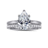 Azucena - 14K White Gold Pear Shape Solitaire Diamond Engagement Ring - 0.06 ct