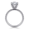 Adela - 14K White Gold Pear Shape Hidden Halo Diamond Engagement Ring - 0.4 ct