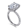 Adela - 14K White Gold Pear Shape Hidden Halo Diamond Engagement Ring - 0.4 ct