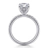 Adela - 14K White Gold Pear Shape Hidden Halo Diamond Engagement Ring - 0.4 ct