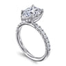 Adela - 14K White Gold Pear Shape Hidden Halo Diamond Engagement Ring - 0.4 ct