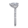 Adela - 14K White Gold Pear Shape Hidden Halo Diamond Engagement Ring - 0.4 ct
