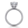 Peace - 14K White Gold Pear Shape Hidden Halo Diamond Engagement Ring - 0.08 ct
