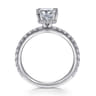 Alina - 14K White Gold Princess Hidden Halo Diamond Engagement Ring - 0.51 ct