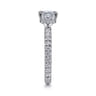 Alina - 14K White Gold Princess Hidden Halo Diamond Engagement Ring - 0.51 ct