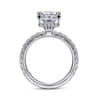 Alina - 14K White Gold Princess Hidden Halo Diamond Engagement Ring - 0.68 ct