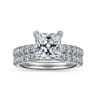 Alina - 14K White Gold Princess Hidden Halo Diamond Engagement Ring - 0.68 ct