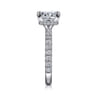 Alina - 14K White Gold Princess Hidden Halo Diamond Engagement Ring - 0.68 ct