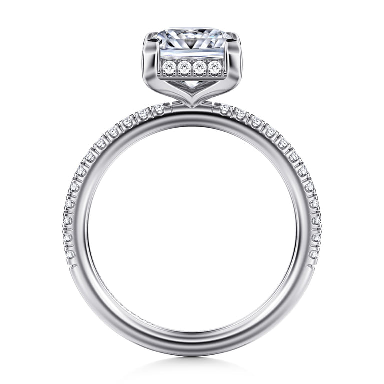 Hart - 14K White Gold Princess Hidden Halo Diamond Engagement Ring - 0.3 ct - Shot 2