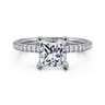 Noa - 14K White Gold Princess Cut Diamond Engagement Ring - 0.45 ct