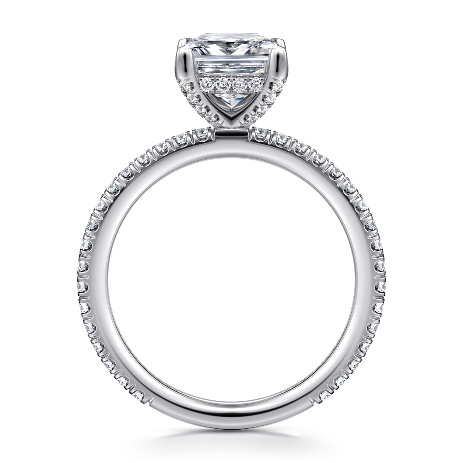 Noa - 14K White Gold Princess Cut Diamond Engagement Ring - 0.45 ct - Shot 2