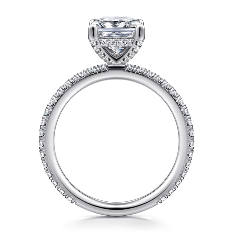 Noa - 14K White Gold Princess Cut Diamond Engagement Ring - 0.45 ct - Shot 2