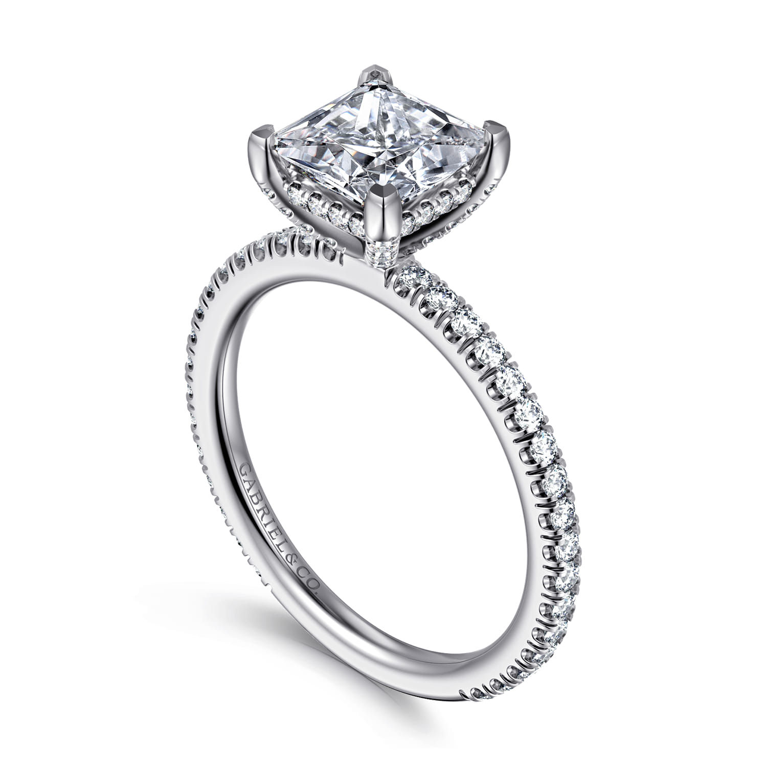 Noa - 14K White Gold Princess Cut Diamond Engagement Ring - 0.45 ct - Shot 3