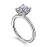 Noa - 14K White Gold Princess Cut Diamond Engagement Ring - 0.45 ct