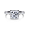 Senne - 14K White Gold Princess Cut Diamond Engagement Ring - 0.4 ct