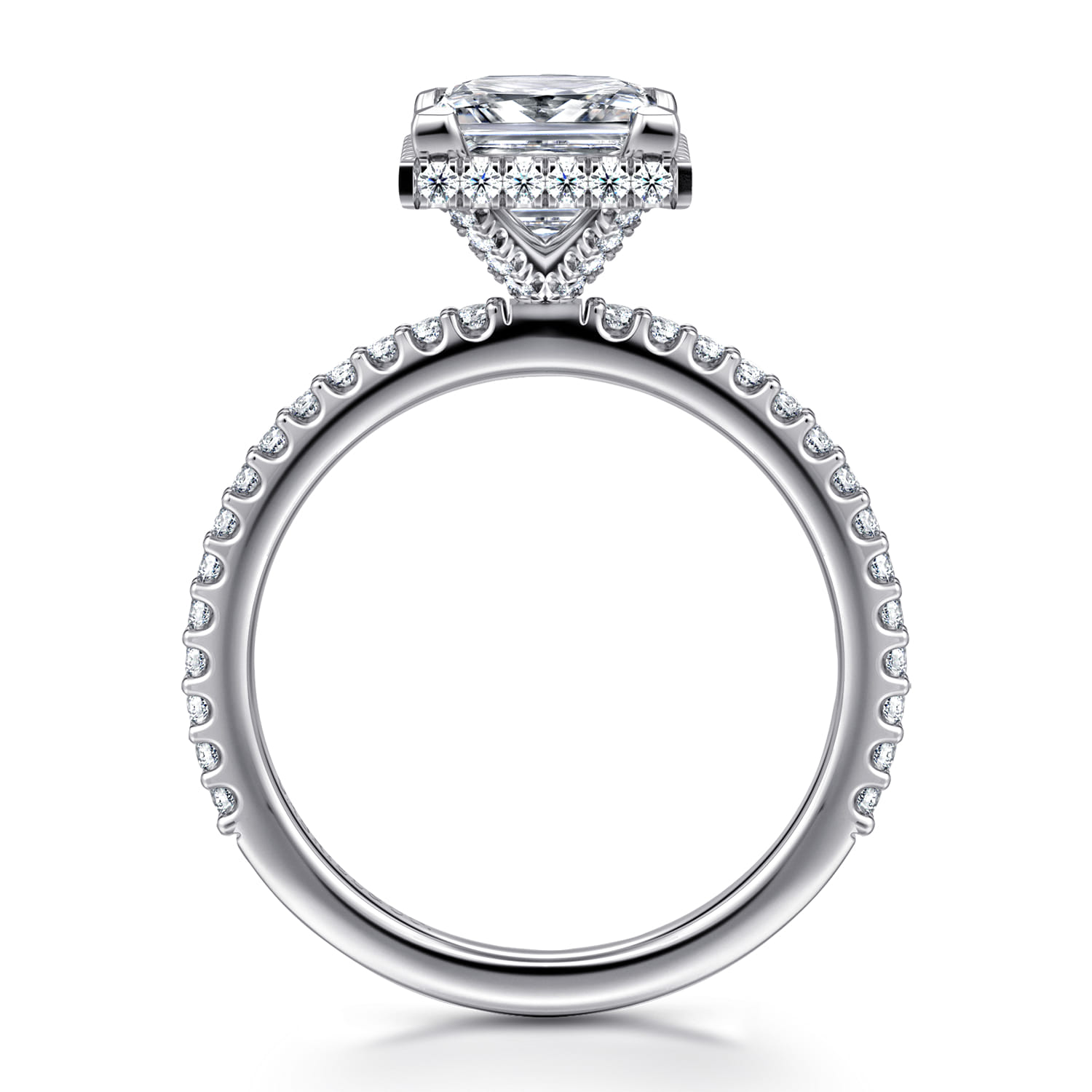 Senne - 14K White Gold Princess Cut Diamond Engagement Ring - 0.4 ct - Shot 2