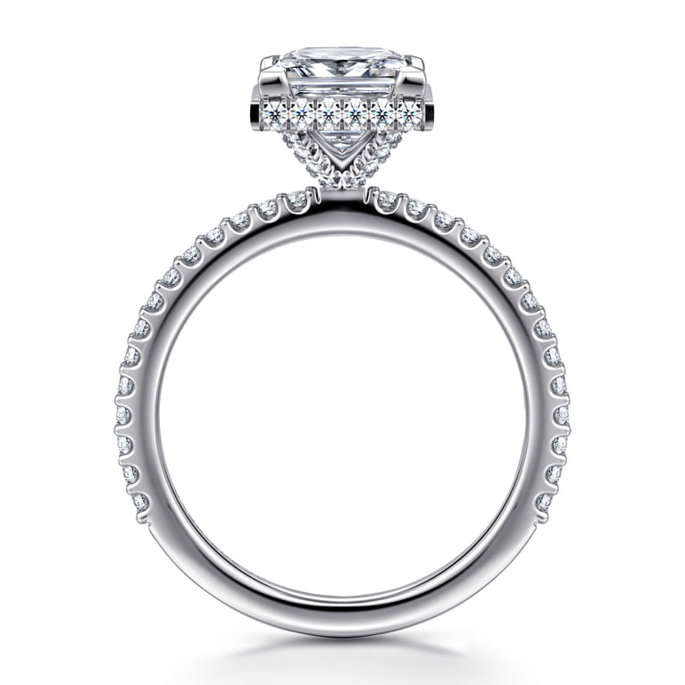 Senne - 14K White Gold Princess Cut Diamond Engagement Ring - 0.4 ct - Shot 2