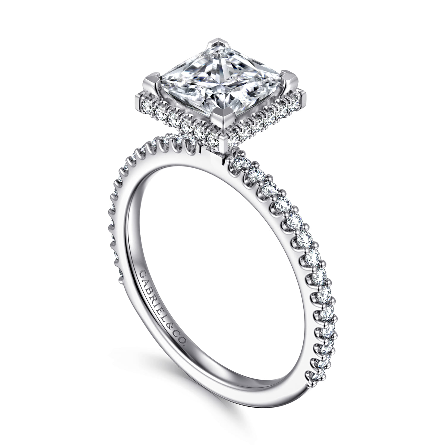 Senne - 14K White Gold Princess Cut Diamond Engagement Ring - 0.4 ct - Shot 3