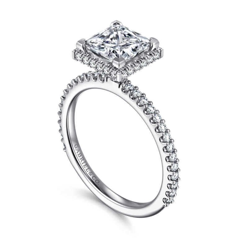Senne - 14K White Gold Princess Cut Diamond Engagement Ring - 0.4 ct - Shot 3