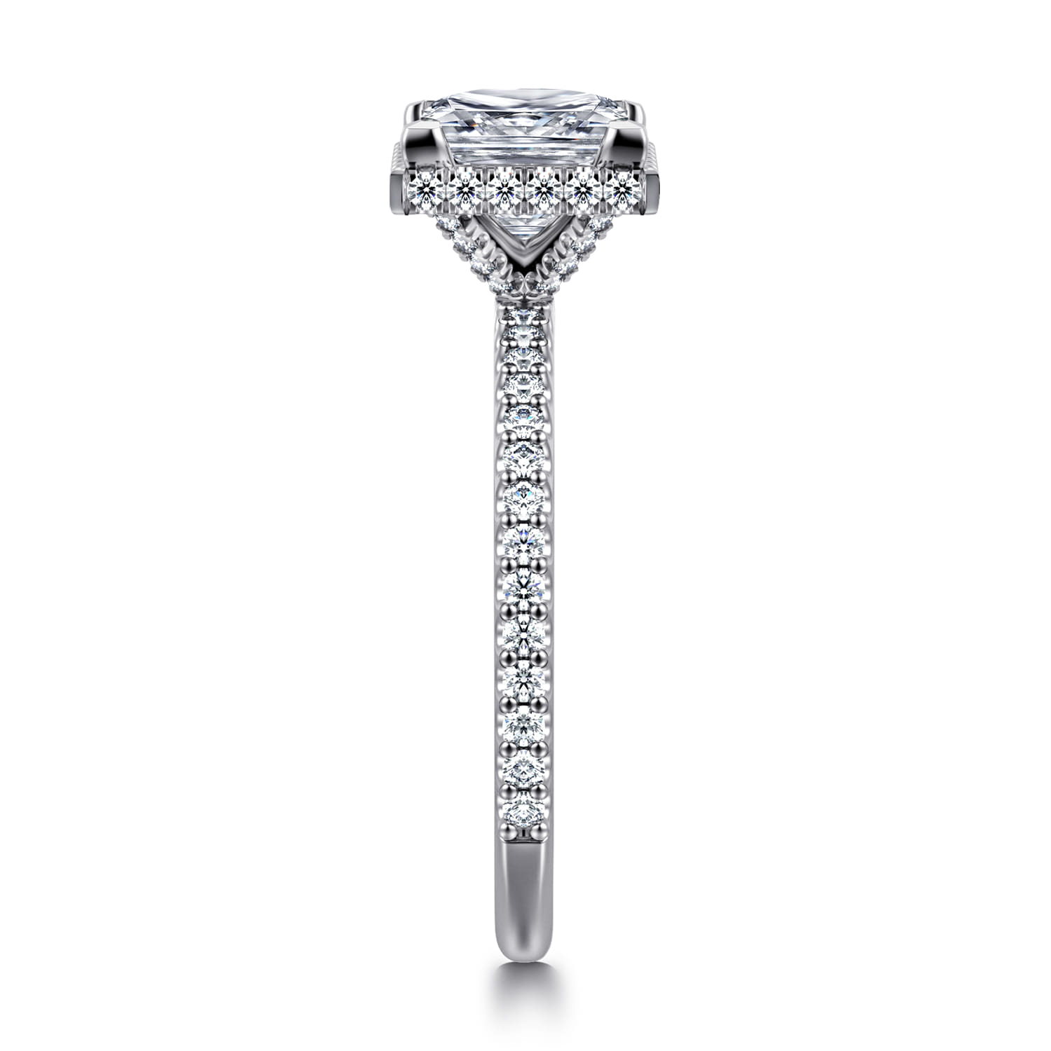 Senne - 14K White Gold Princess Cut Diamond Engagement Ring - 0.4 ct - Shot 4