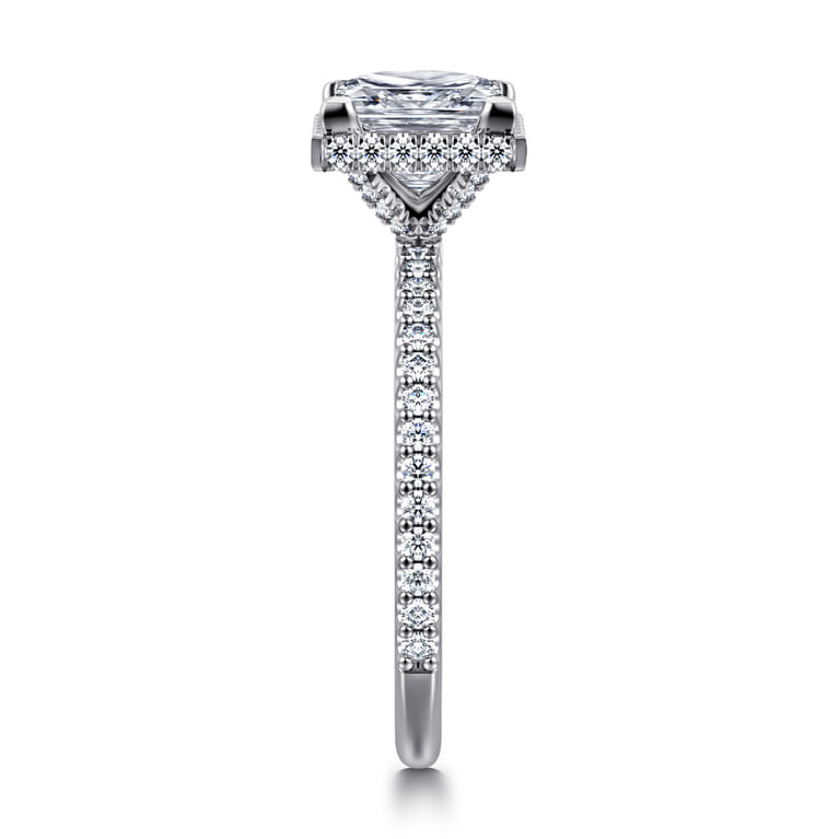 Senne - 14K White Gold Princess Cut Diamond Engagement Ring - 0.4 ct - Shot 4