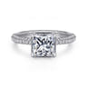 Caly - 14K White Gold Princess Halo Diamond Engagement Ring - 0.5 ct