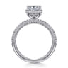 Caly - 14K White Gold Princess Halo Diamond Engagement Ring - 0.5 ct