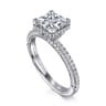 Caly - 14K White Gold Princess Halo Diamond Engagement Ring - 0.5 ct