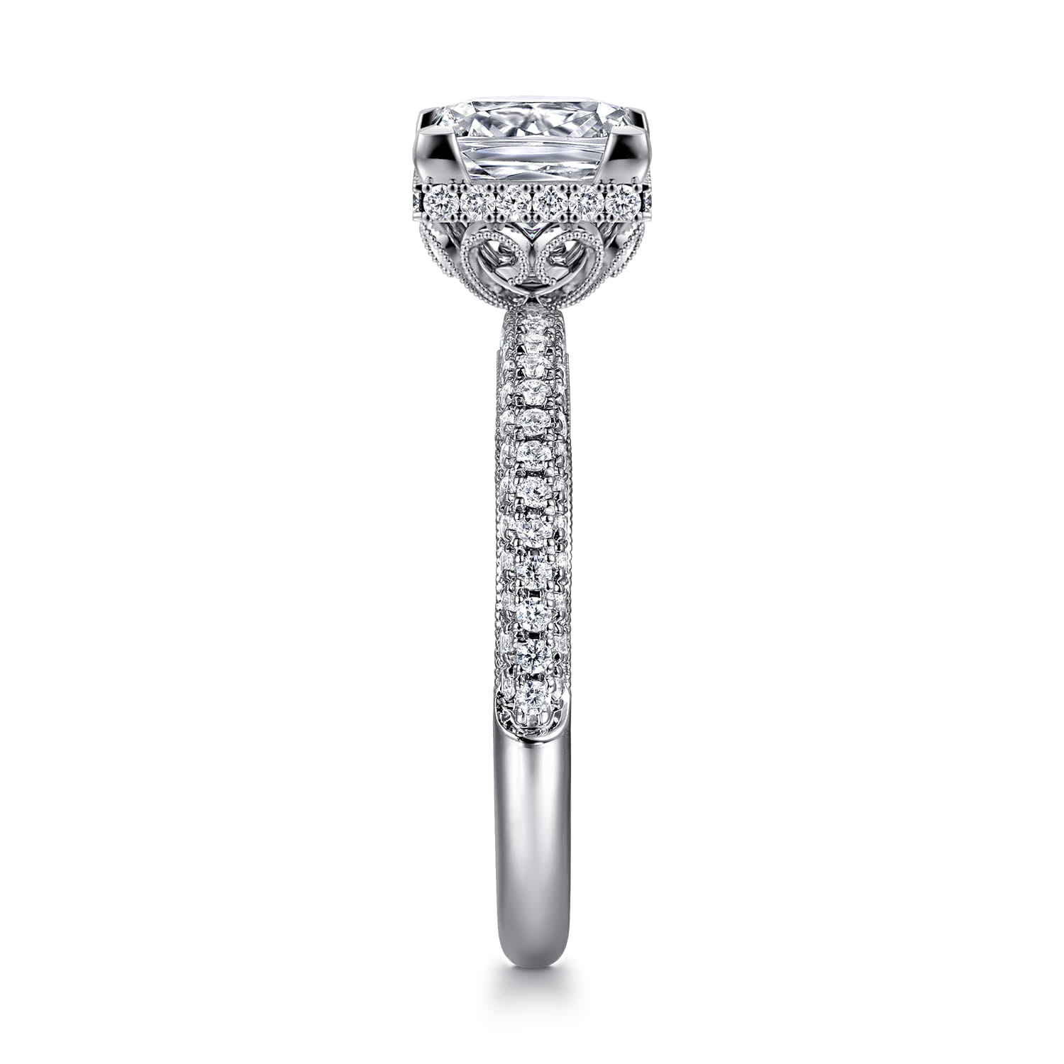 Caly - 14K White Gold Princess Halo Diamond Engagement Ring - 0.5 ct - Shot 4