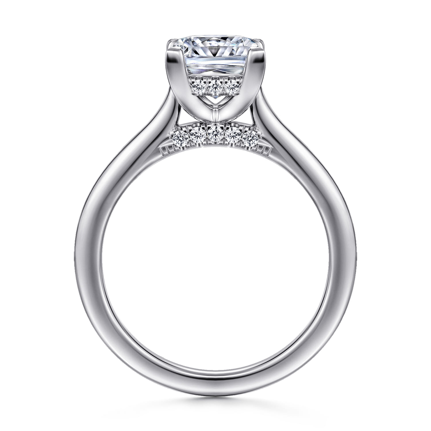 Ericka - 14K White Gold Princess Cut Diamond Engagement Ring - 0.12 ct - Shot 2