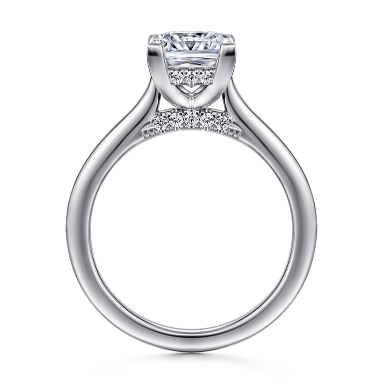 Ericka - 14K White Gold Princess Cut Diamond Engagement Ring - 0.12 ct - Shot 2