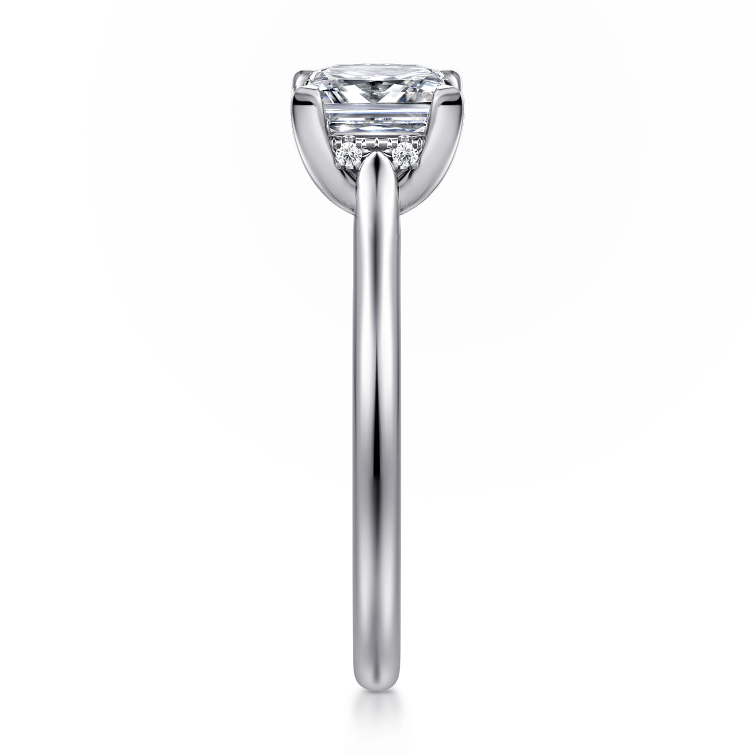 Ericka - 14K White Gold Princess Cut Diamond Engagement Ring - 0.12 ct - Shot 4