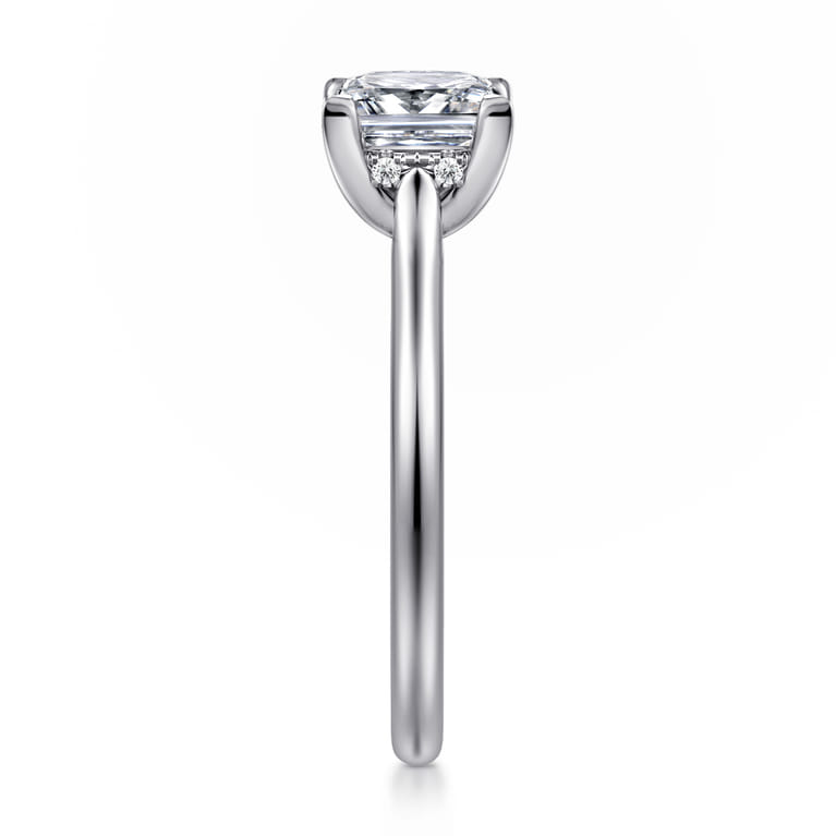 Ericka - 14K White Gold Princess Cut Diamond Engagement Ring - 0.12 ct - Shot 4