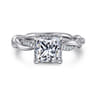 Ama - 14K White Gold Princess Halo Diamond Engagement Ring - 0.25 ct