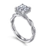 Ama - 14K White Gold Princess Halo Diamond Engagement Ring - 0.25 ct