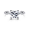 Adeena - 14K White Gold Princess Hidden Halo Diamond Engagement Ring - 0.3 ct