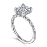 Adeena - 14K White Gold Princess Hidden Halo Diamond Engagement Ring - 0.3 ct