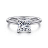 Azucena - 14K White Gold Princess Cut Solitaire Diamond Engagement Ring - 0.06 ct