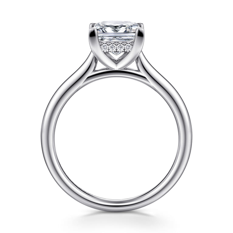 Azucena - 14K White Gold Princess Cut Solitaire Diamond Engagement Ring - 0.06 ct - Shot 2