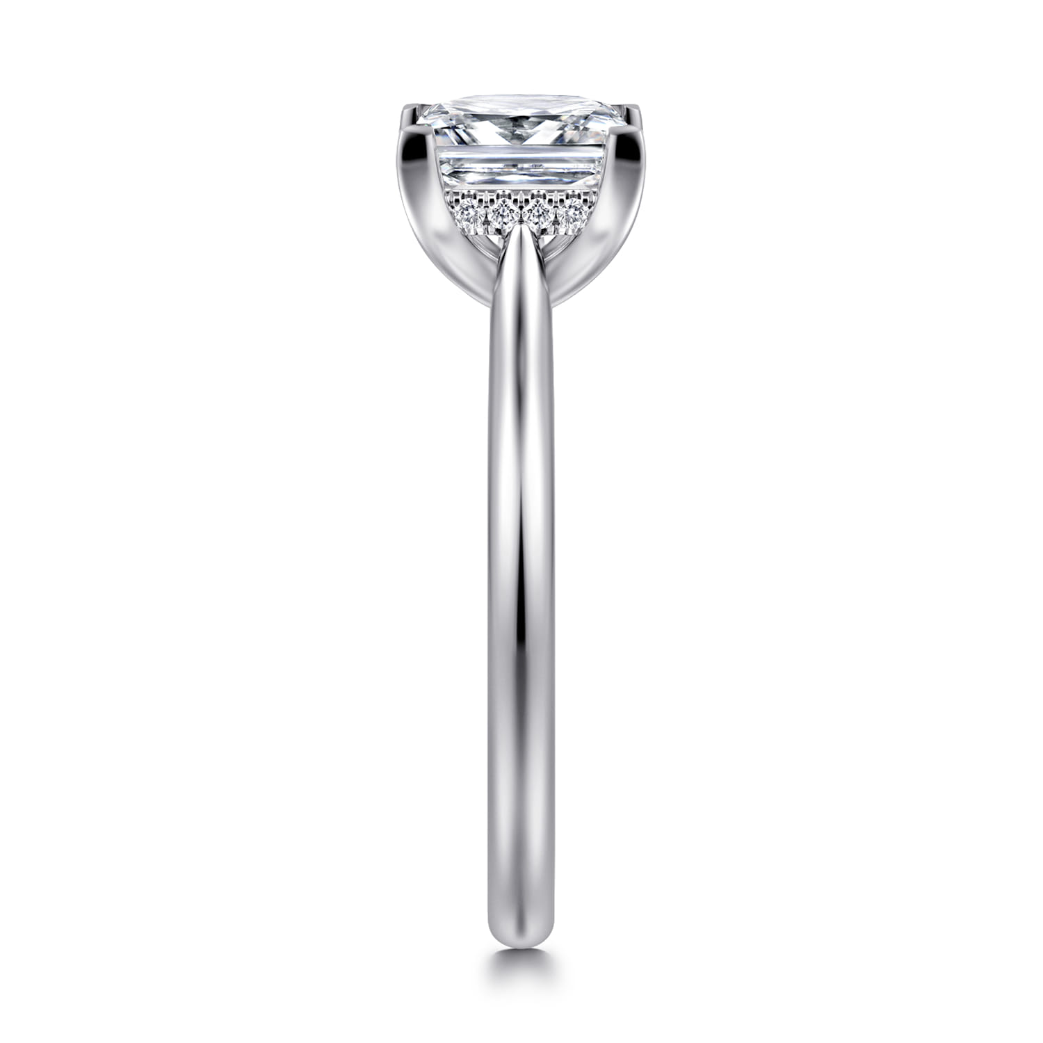 Azucena - 14K White Gold Princess Cut Solitaire Diamond Engagement Ring - 0.06 ct - Shot 4