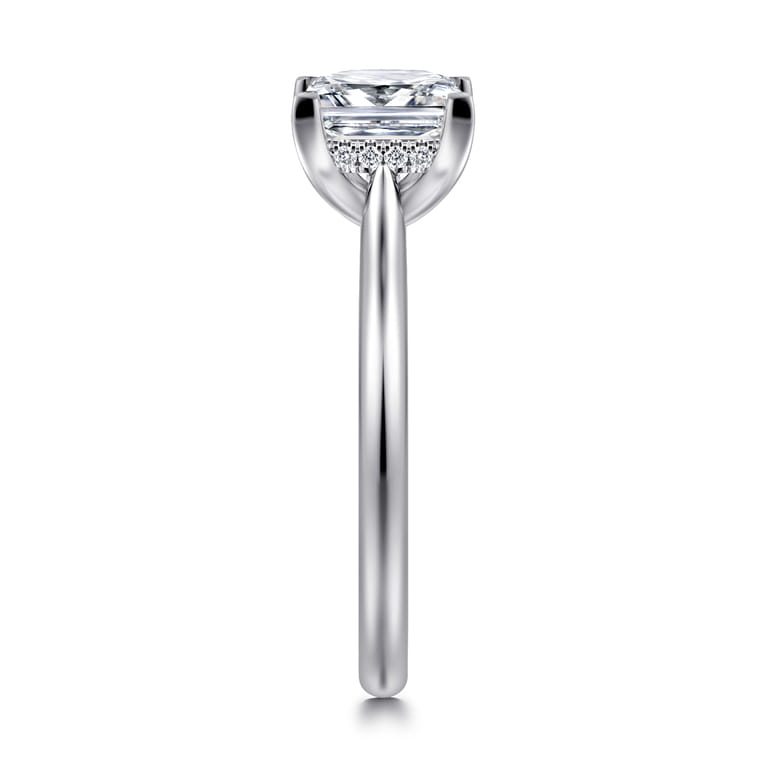 Azucena - 14K White Gold Princess Cut Solitaire Diamond Engagement Ring - 0.06 ct - Shot 4