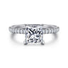 Allison - 14K White Gold Princess Hidden Halo Diamond Engagement Ring - 0.25 ct