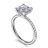Allison - 14K White Gold Princess Hidden Halo Diamond Engagement Ring - 0.25 ct