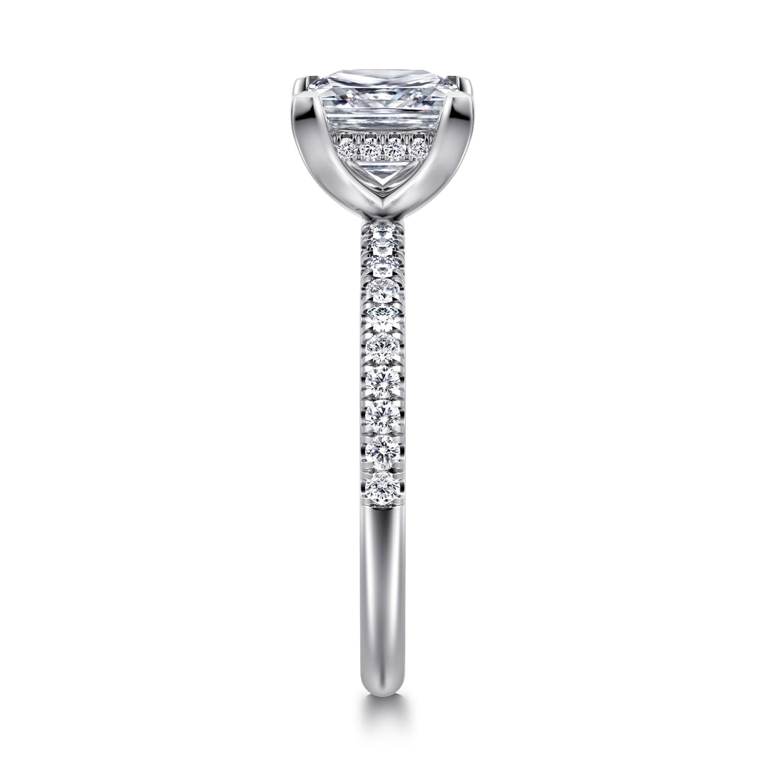 Allison - 14K White Gold Princess Hidden Halo Diamond Engagement Ring - 0.25 ct - Shot 4