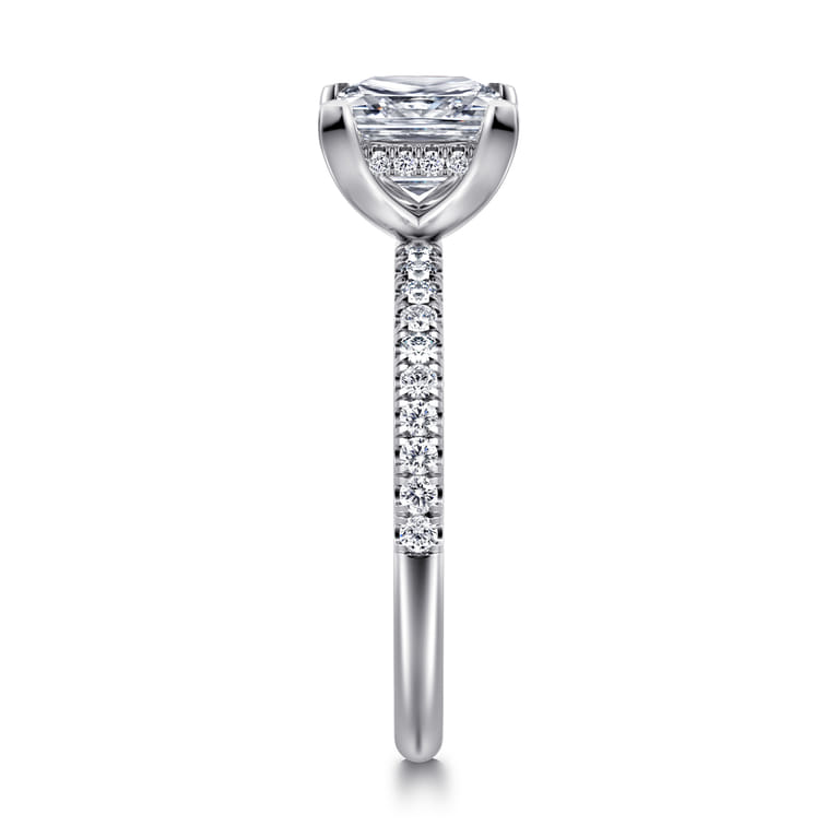 Allison - 14K White Gold Princess Hidden Halo Diamond Engagement Ring - 0.25 ct - Shot 4