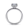 Hart - 14K White Gold Hidden Halo Rectangular Radiant Cut Diamond Engagement Ring - 0.3 ct